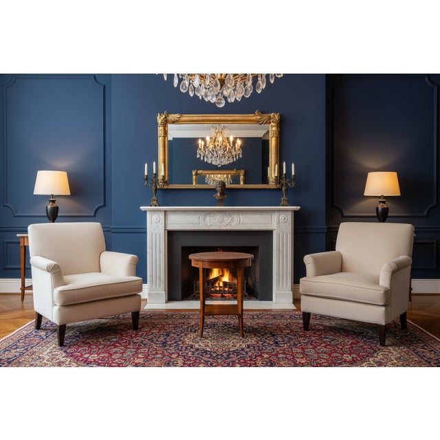 Antique 19th Century French Empire Giltwood Gesso Mantel Mirror With Foxed Glass For Sale - Image 16 of 16