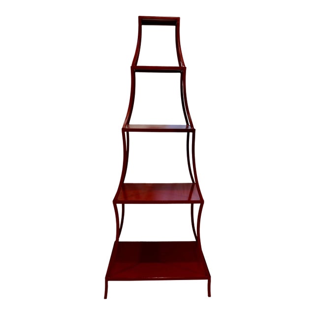 Chinoiserie Pagoda Etagere 5 Shelf Display For Sale