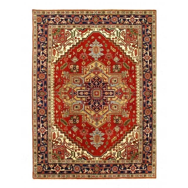Brick Red Pasargad Rust Fine Hand-Knotted Serapi Design Rug 9' X 12' For Sale - Image 8 of 8