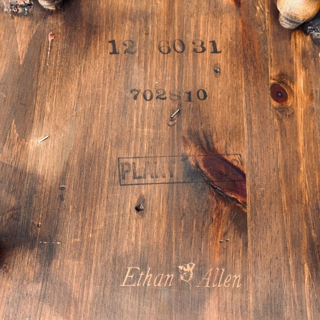 Vintage Ethan Allen Old Tavern Antiqued Pine Country Dining Side Chairs 12-6031 - a Pair For Sale - Image 12 of 13