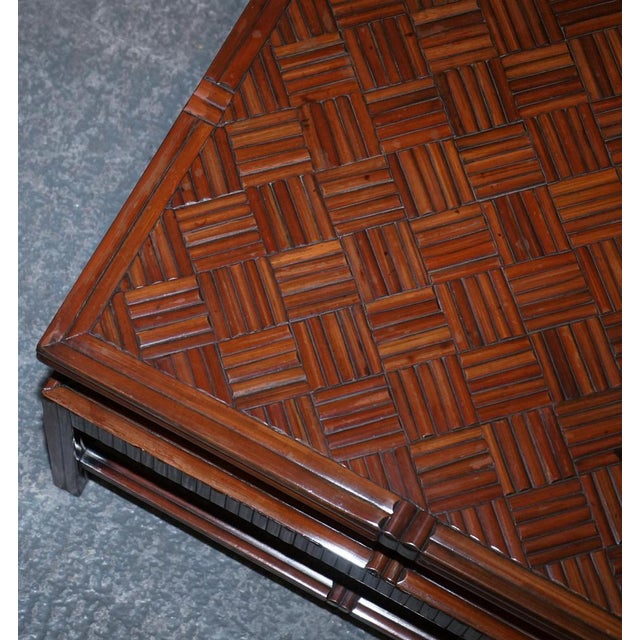 Faux Bamboo Pagoda Coffee Table with Drawers from Maitland & Clascoe, 1950s For Sale - Image 10 of 15