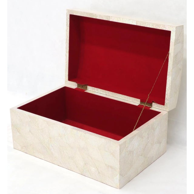 Mid 20th Century Mid 20th Century Large Dome Shape Mother of Pearl Decorated Jewelry Box or Small Truck For Sale - Image 5 of 12