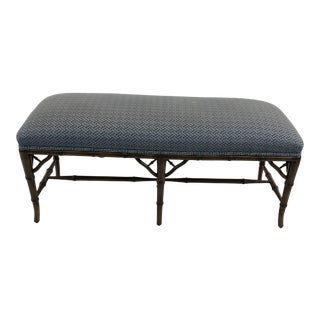 Bamboo Form and Upholstered Bench For Sale
