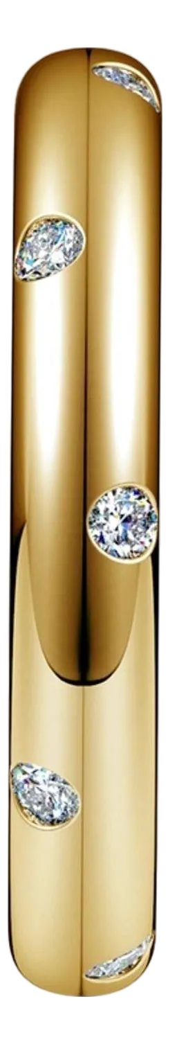 6 Flush Set Bezel Diamond Eternity Wedding Band in 14 Karat Yellow Gold
