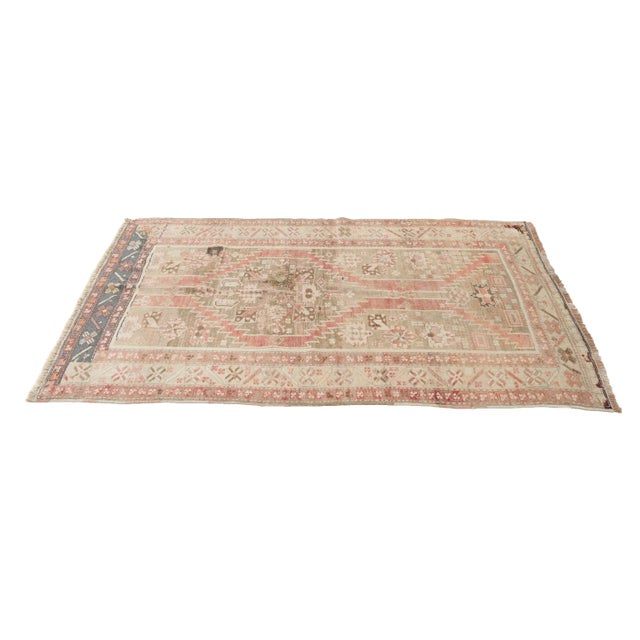 Washed Out Vintage Caucasian Rug For Sale - Image 4 of 7
