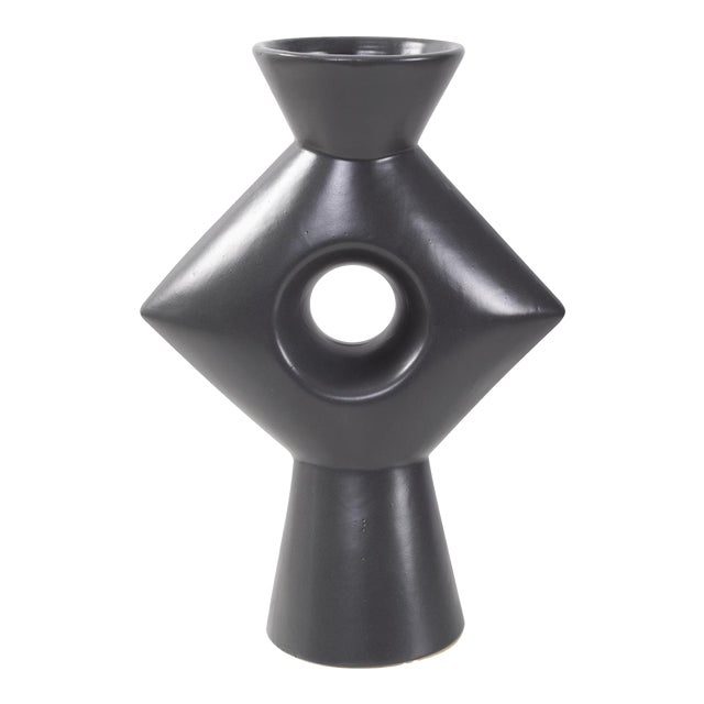 Astra Gray Ceramic Vase For Sale