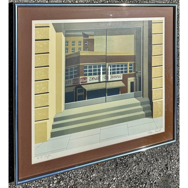 Realist style serigraph artwork by the artist Alan Falk (United Kingdom, b.1945). It belongs to a style of architectural...