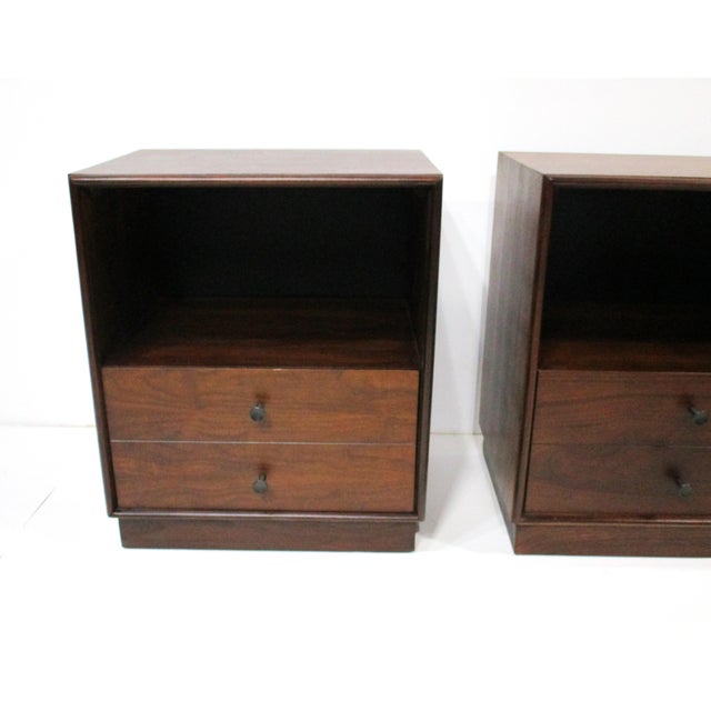 Mid-Century Modern George Nelson Styled Walnut Nightstands for Ramseur For Sale - Image 3 of 12