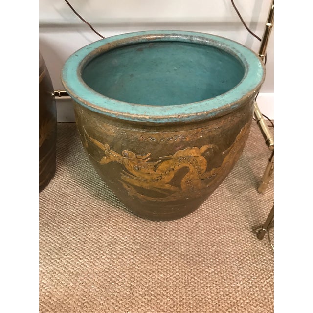 Antique Chinese Clay Sculpted Dragon Egg Pot Planter Chairish