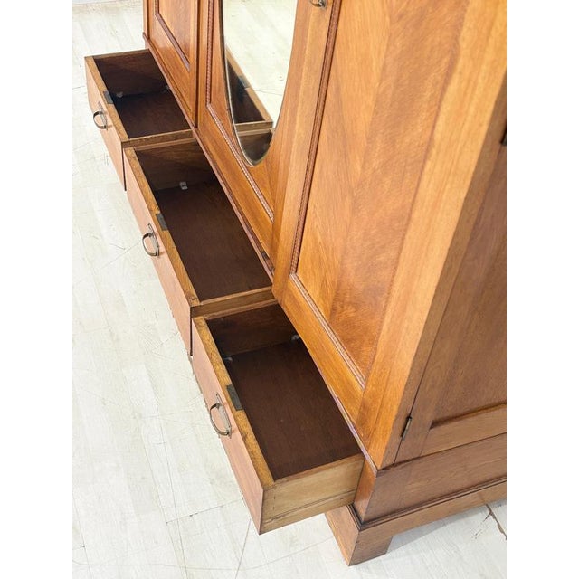 1920s Art Nouveau German Wardrobe in Oak, 1920 For Sale - Image 5 of 13