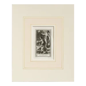 1780s French Engraving, La Vigilance (Vigilance), Matted