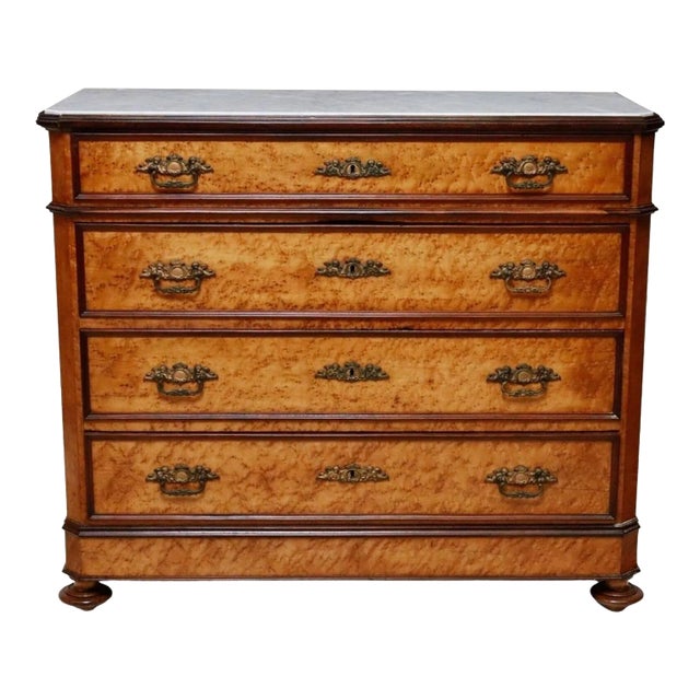 19th Century Italian Birdseye Maple Chest of Drawers For Sale
