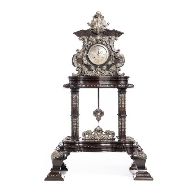 Giant Sterling Silver Clock, 1800s For Sale - Image 3 of 5