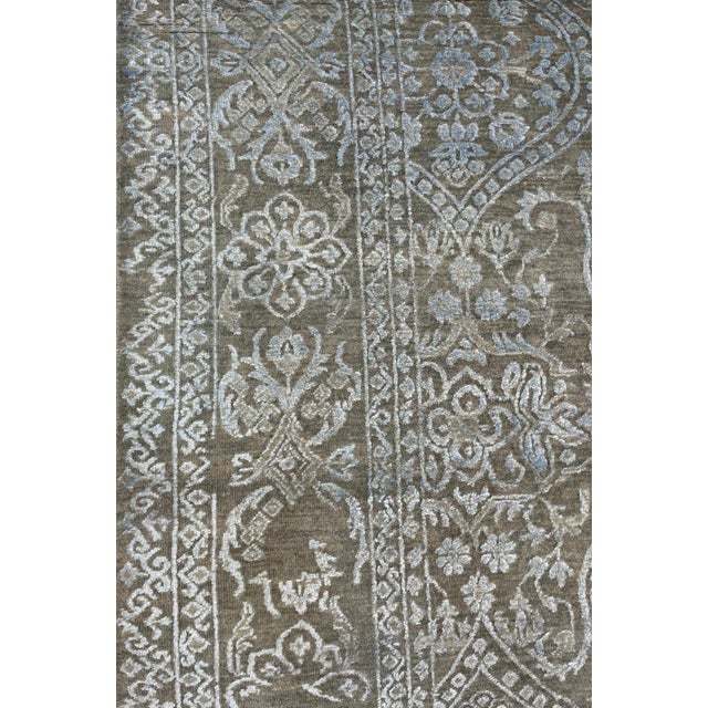 Modern Silk and Wool Modern Style Rug , 10' X 14' For Sale - Image 3 of 5