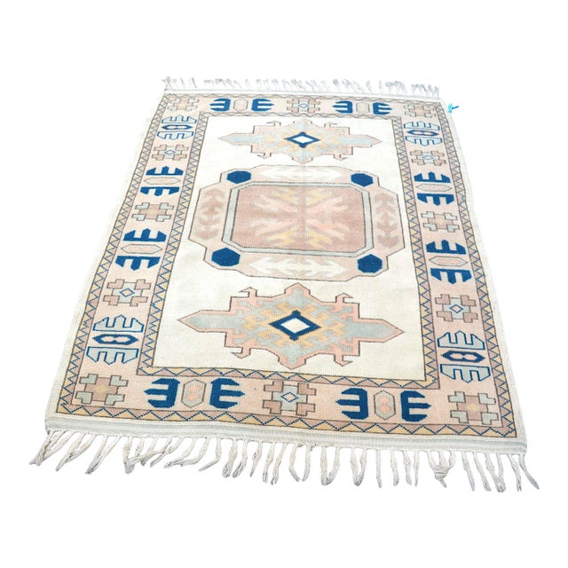 1960s Vintage Turkish Geometric Rug For Sale