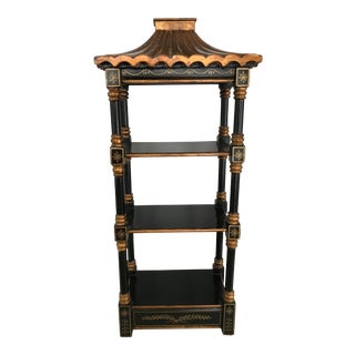 Pagoda Shaped 3-Shelf Etagere For Sale