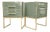 Sage Green Murano Glass Nightstands with Brass Frames from Justfurnituress SRL, Set of 2 For Sale