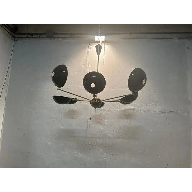 Chandelier in Brass, 1970s For Sale - Image 10 of 12