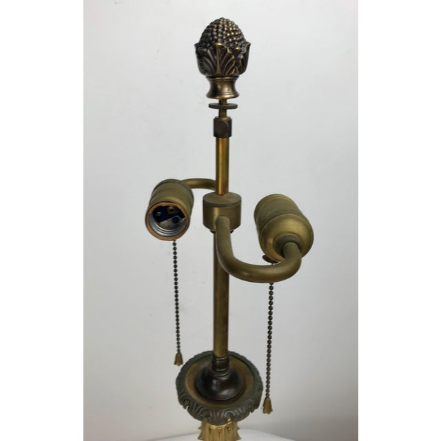 Metal French Empire Marble and Bronze Lamp For Sale - Image 7 of 8