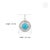 Certified 14k White Gold 1.46ct Round Turquoise & Baguette Diamond Halo Pendant For Sale - Image 11 of 16