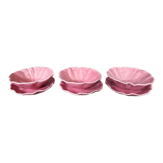 Vintage Metlox Lotus Berry Bowls and Bread Plates - Set of 6 For Sale
