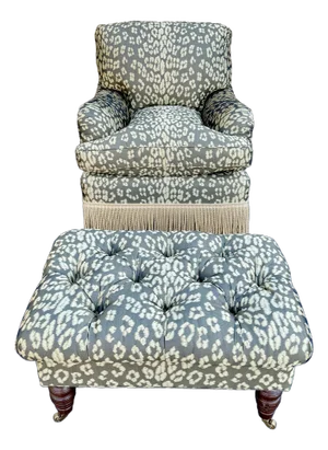 George Smith Standard Arm Style Chair and Ottoman