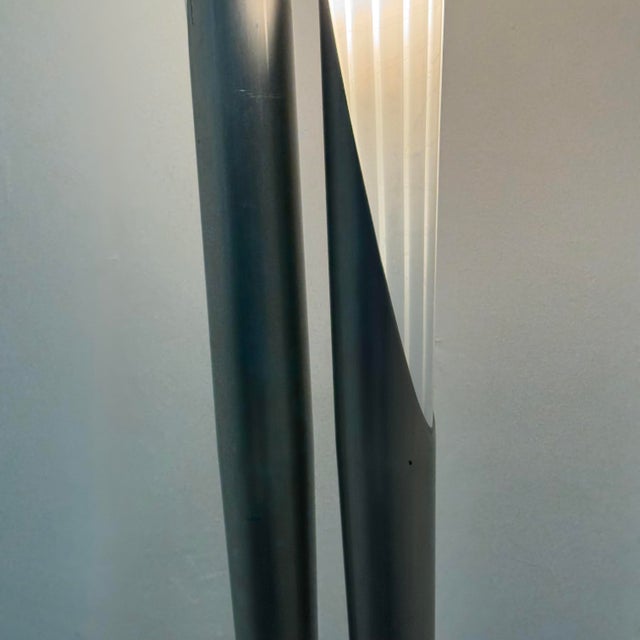 Vintage Floor Lamp with 2 Metal and Glass Stems, 1980s For Sale - Image 6 of 13