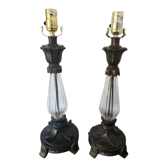 1990s Michael Berman Hand Made Ceramic and Glass Lamps - a Pair For Sale
