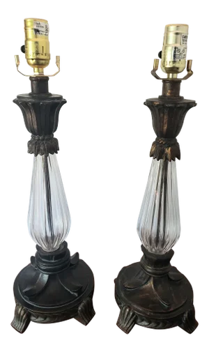 1990s Michael Berman Hand Made Ceramic and Glass Lamps - a Pair