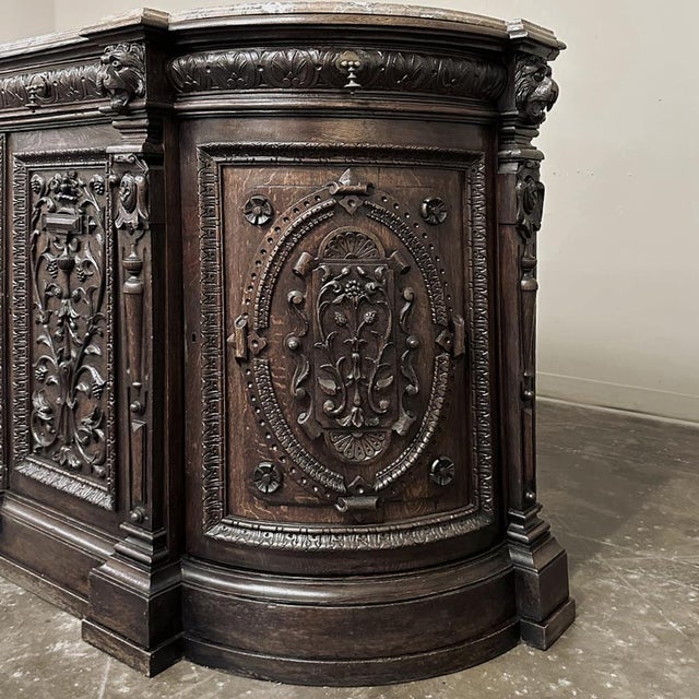 19th Century French Renaissance Marble Top Buffet For Sale - Image 13 of 18