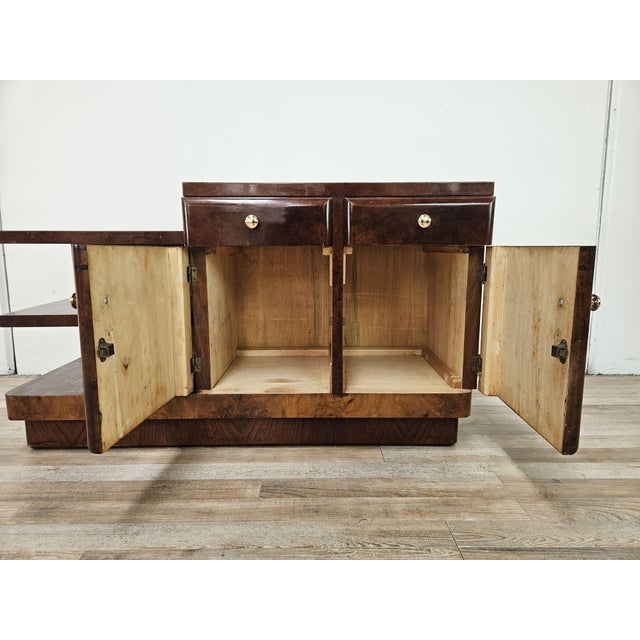 Art Deco Dressing Table in Walnut and Blond Walnut, 1940 For Sale - Image 12 of 16