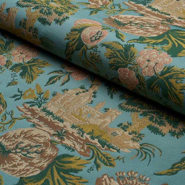 Schumacher SAMPLE - Schumacher X Timothy Corrigan Jardin De Louis Fabric In Printemps For Sale - Image 4 of 5