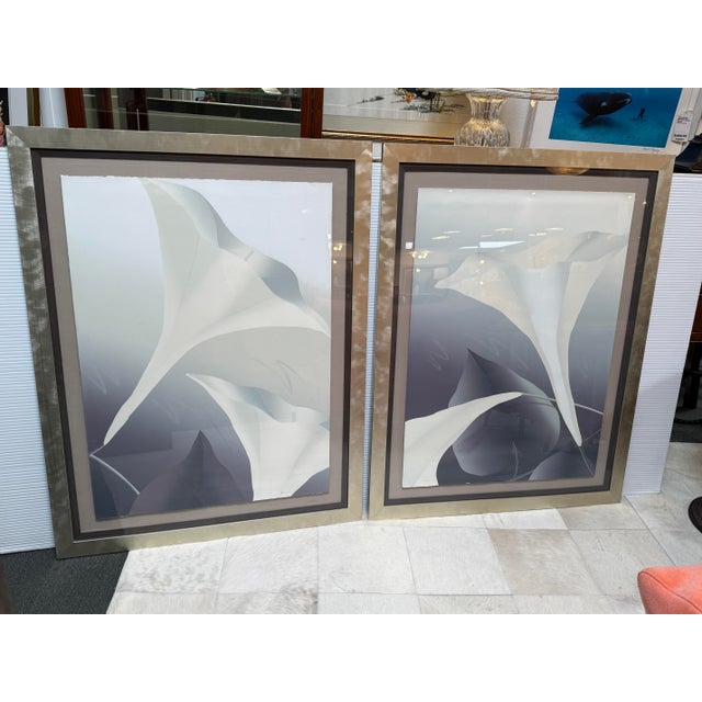 Design Plus Gallery presents a Set of Two Harlequin Calla Lillies Signed Serigraphs by Nancy Denison. The artwork features...