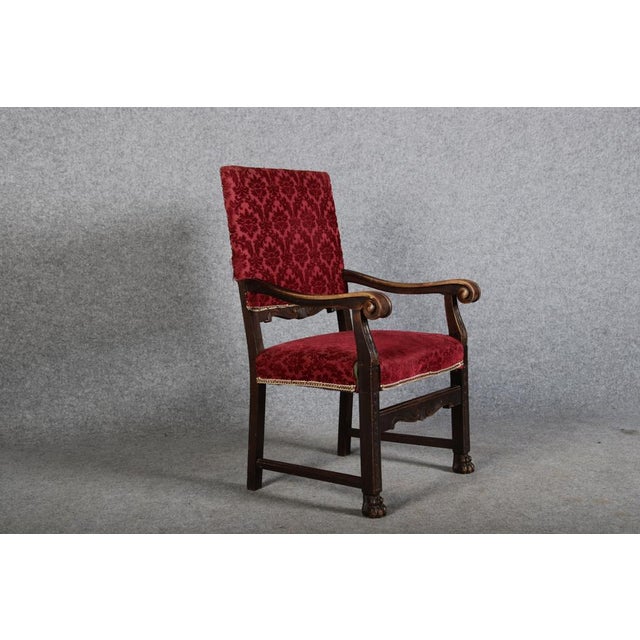 Black Antique Renaissance Armchair, 1900 For Sale - Image 8 of 18