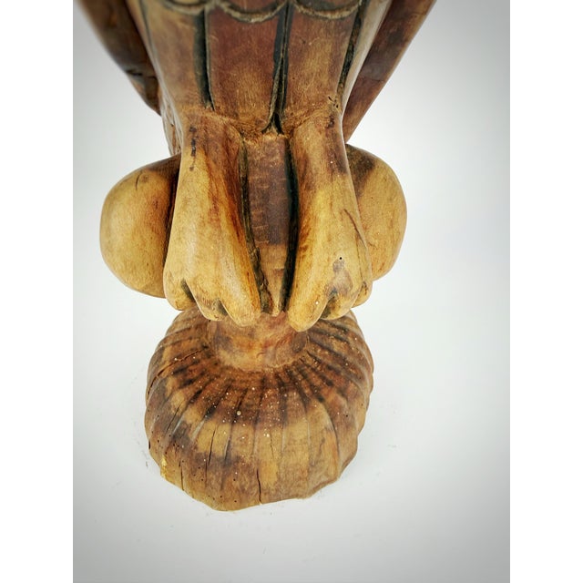 Americana Hand-Carved Wood Eagle Sculpture Folk Art For Sale - Image 9 of 12