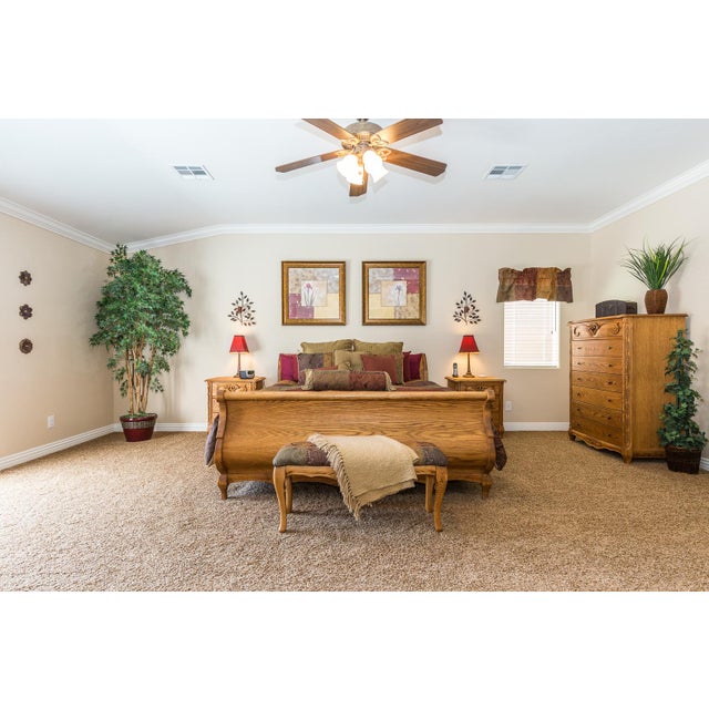 Vintage Oakwood Interiors "Versailles" Solid Oak 9-Piece Bedroom Suite - California King For Sale - Image 4 of 8