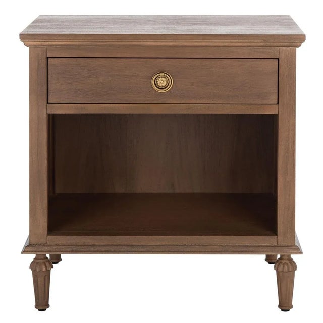 Lisabet 1 Drawer Wood Nightstand - Brown For Sale - Image 11 of 11