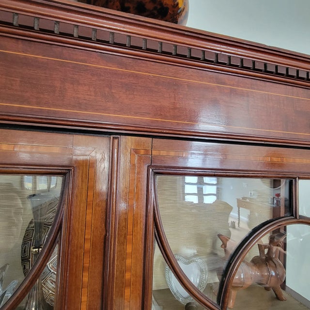 Late 19th Century Late 19th Century Victorian Glass Mahogany Display Cabinet For Sale - Image 5 of 13