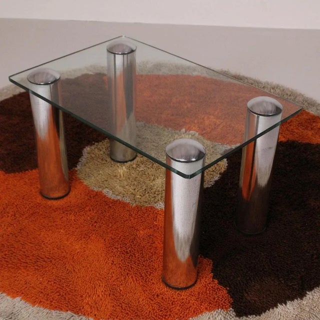 Vintage Glass and Steel Table For Sale - Image 6 of 12