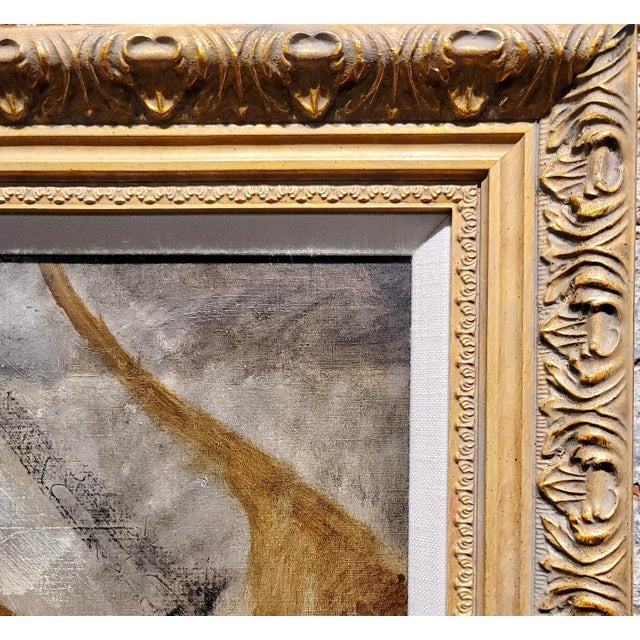 Textile Ramon Kelley -Lyre Player Female Resting Nude- Oil Painting For Sale - Image 7 of 10