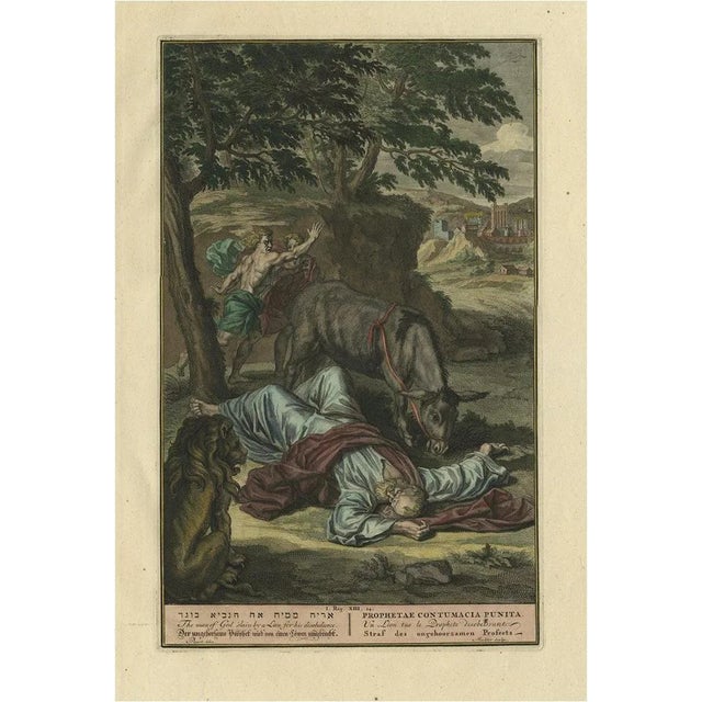 Picart, The Man of God Killed by a Lion I Kings XII, 1728, Print For Sale