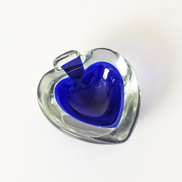 Sommerso Murano Glass Heart and Spade Ashtrays by Flavio Poli, Italy, 1960s, Set of 2 For Sale - Image 9 of 13