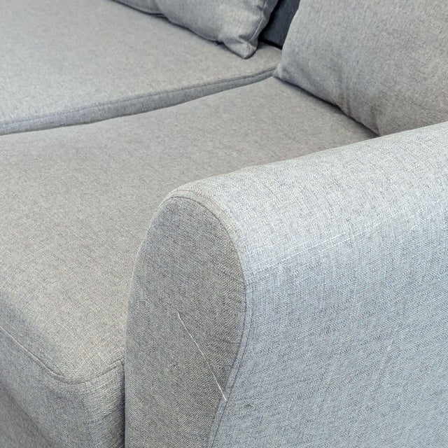 Textile Modern 3-Seat Gray Sofa With Cushions For Sale - Image 7 of 9