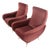 Italian Armchairs in Brick Red Velvet, 1960s, Set of 2 For Sale