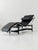 Modernist Chaise Longue in Black Leather and Chrome Metal, 1970s, in Very Good conditions. Designed 1970 to 1979
