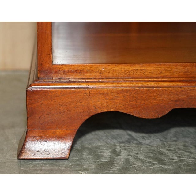 Brown Vintage Burr Yew Wood Bedside Table with Drawers with Butlers Serving Tray For Sale - Image 8 of 18