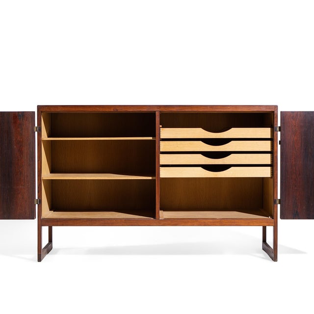 Brown Børge Mogensen Bm57 Mid Century Danish Rosewood Cabinet Credenza For Sale - Image 8 of 9