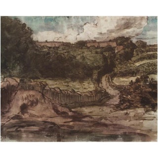 1950s After Jean-François Millet "The Cousin Farm at Greville", Vintage Full-Color Print For Sale