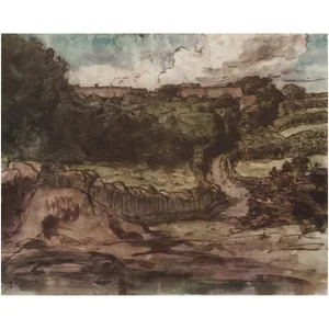 1950s After Jean-François Millet "The Cousin Farm at Greville", Vintage Full-Color Print
