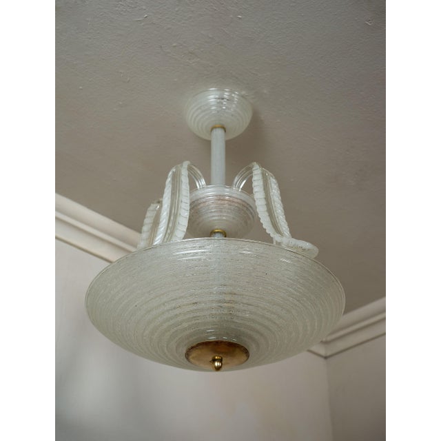 Art deco murano glass chandelier, attributed to the seguso vetri d’arte glassworks, dating back to the 1930s–1940s. the...